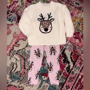 Adorable Reindeer Sweater and Leggings Set Old Navy 2T